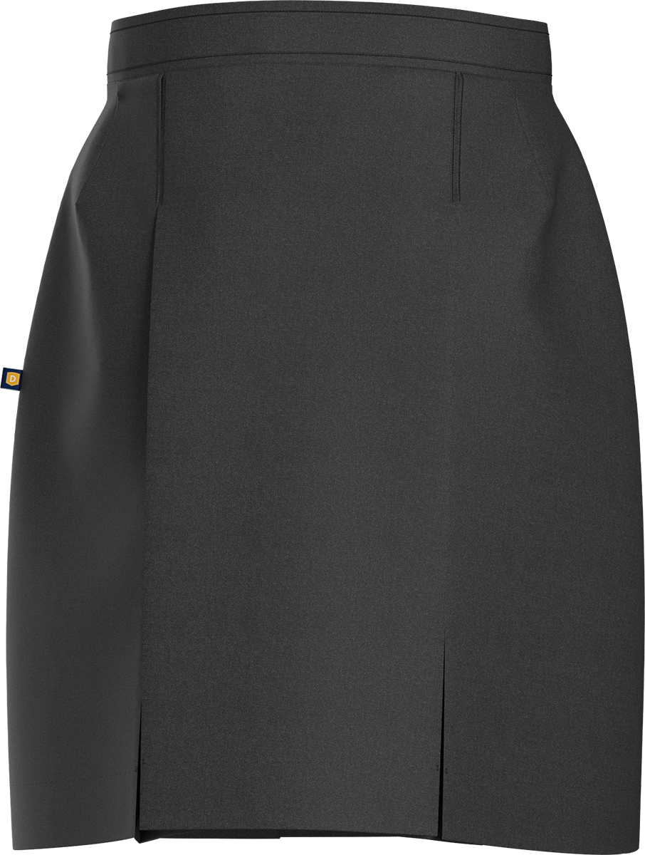 Stitched-Down Kick Pleat Skirt