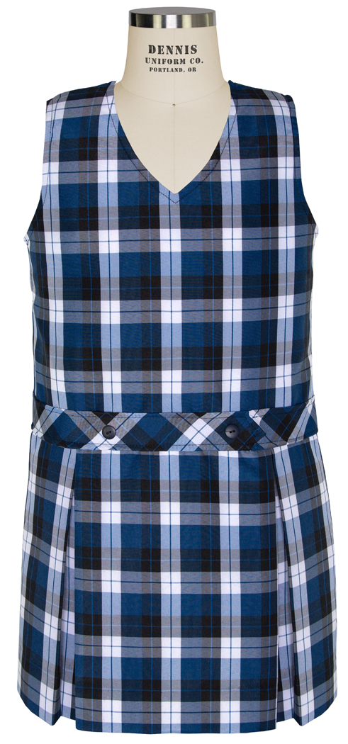 V-Neck Drop Waist Jumper 500 - Morris Plaid / Youth - G5 Girls Size 5 V-Neck Drop Waist Jumper 500 - Morris Plaid / Youth - G5 Girls Size 5