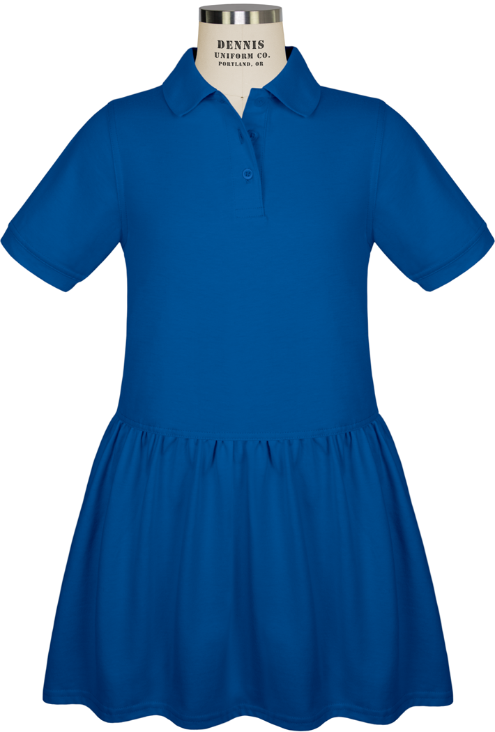 Short Sleeve Pique Polo Dress 103 - Royal / Youth