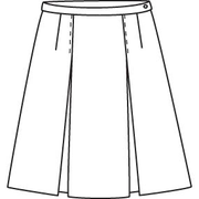 Stitched-Down Kick Pleat Skirt