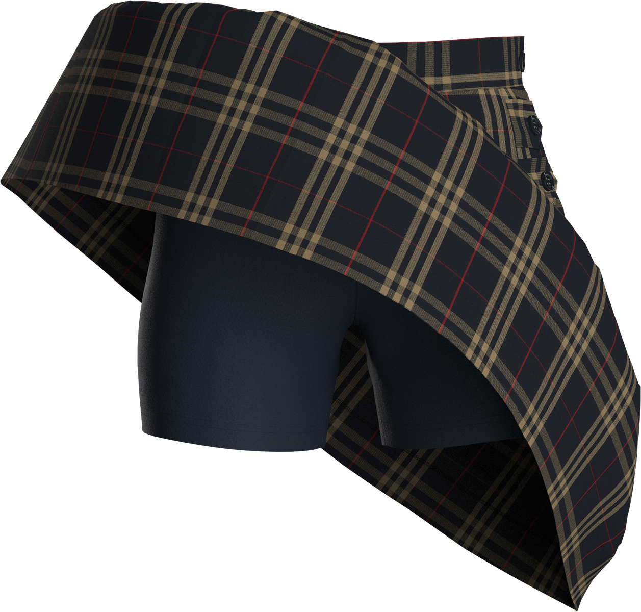 Double Tab Pleated Skort