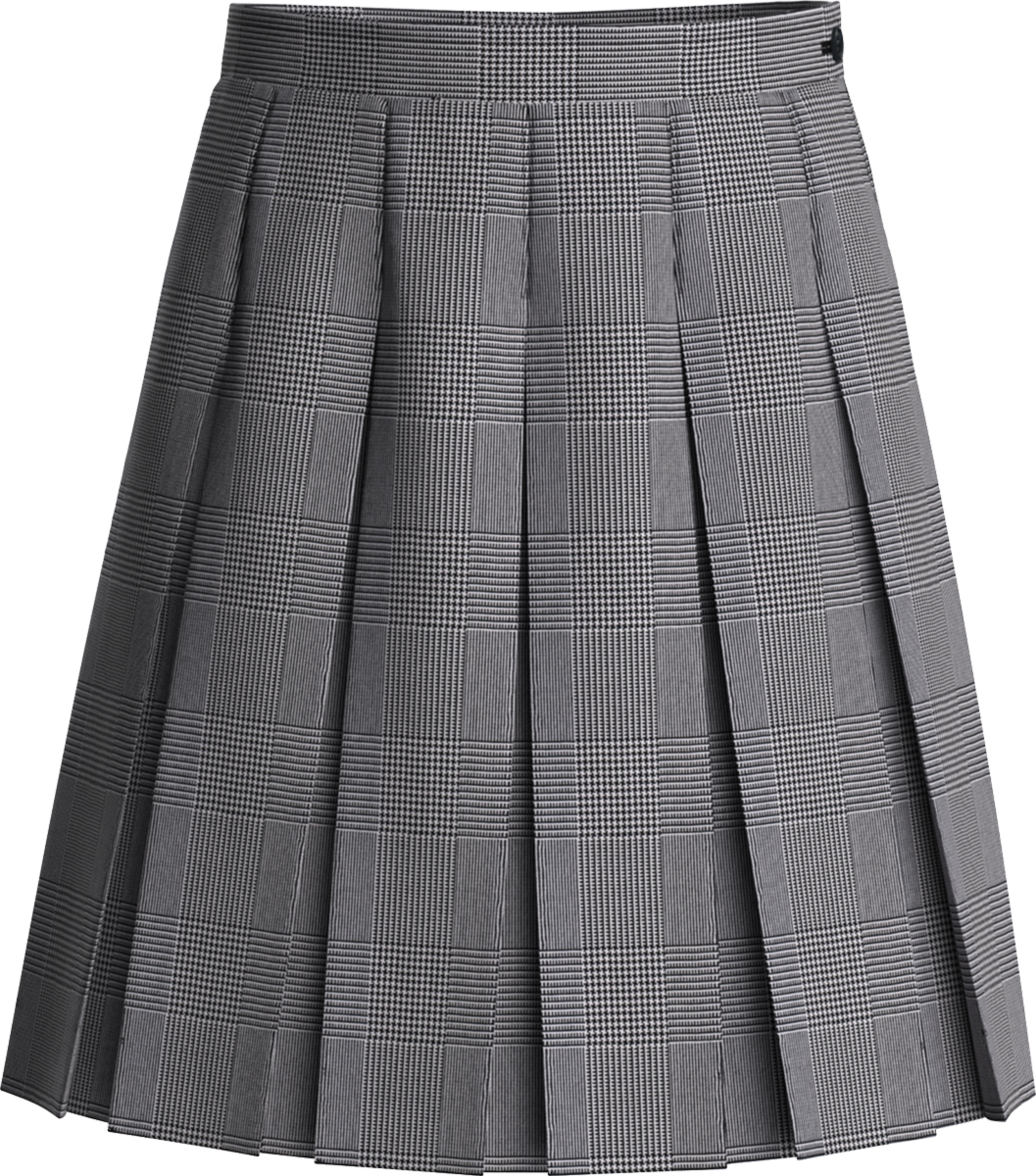 Stitched-Down Box Pleat Skirt