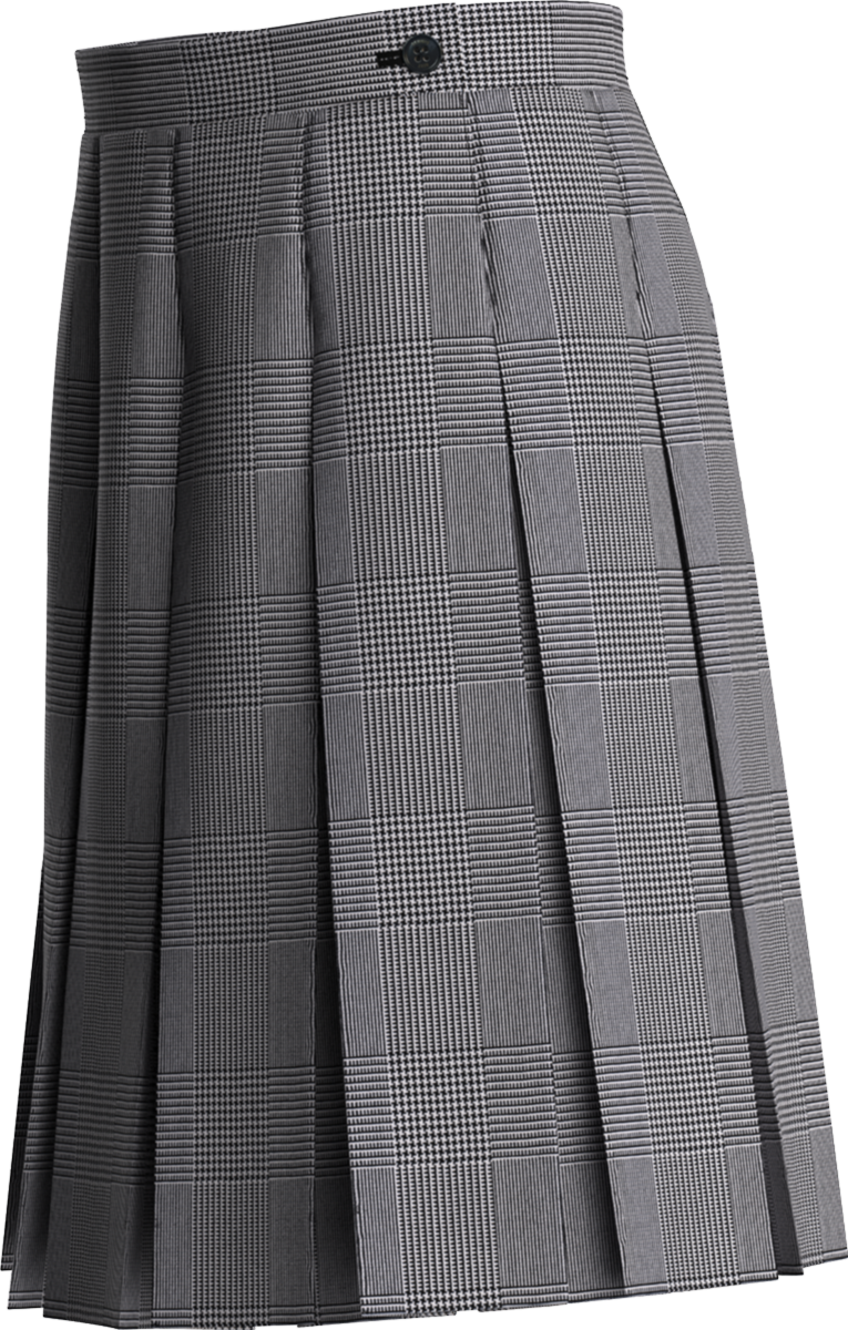 Stitched-Down Box Pleat Skirt