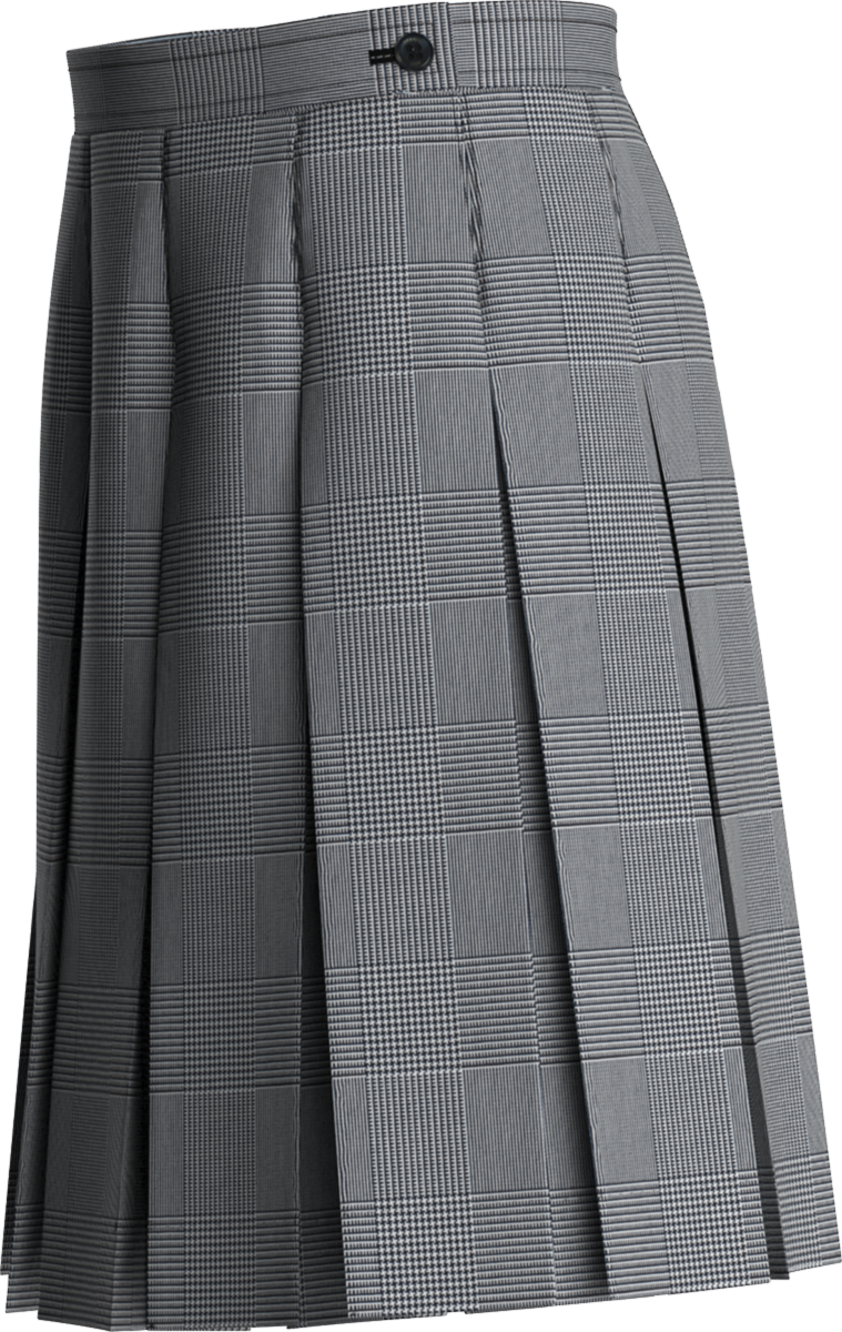 Stitched-Down Box Pleat Skirt