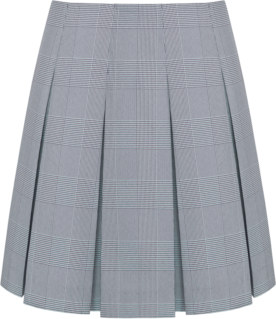 High Waist Box Pleat Skirt
