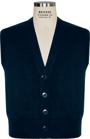 V-Neck Button Front Sweater Vest