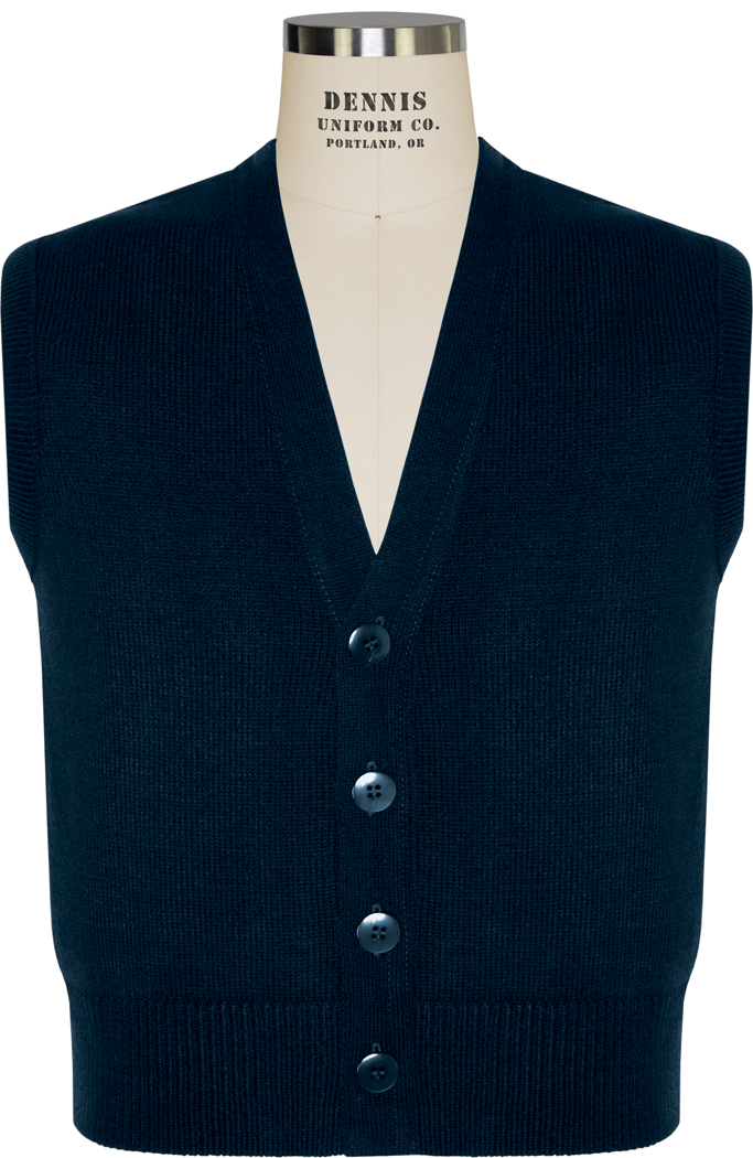 V-Neck Button Front Sweater Vest