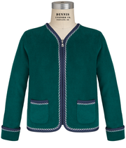 Zip Front Jewel Neck Microfleece Jacket