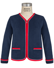 Zip Front Jewel Neck Microfleece Jacket