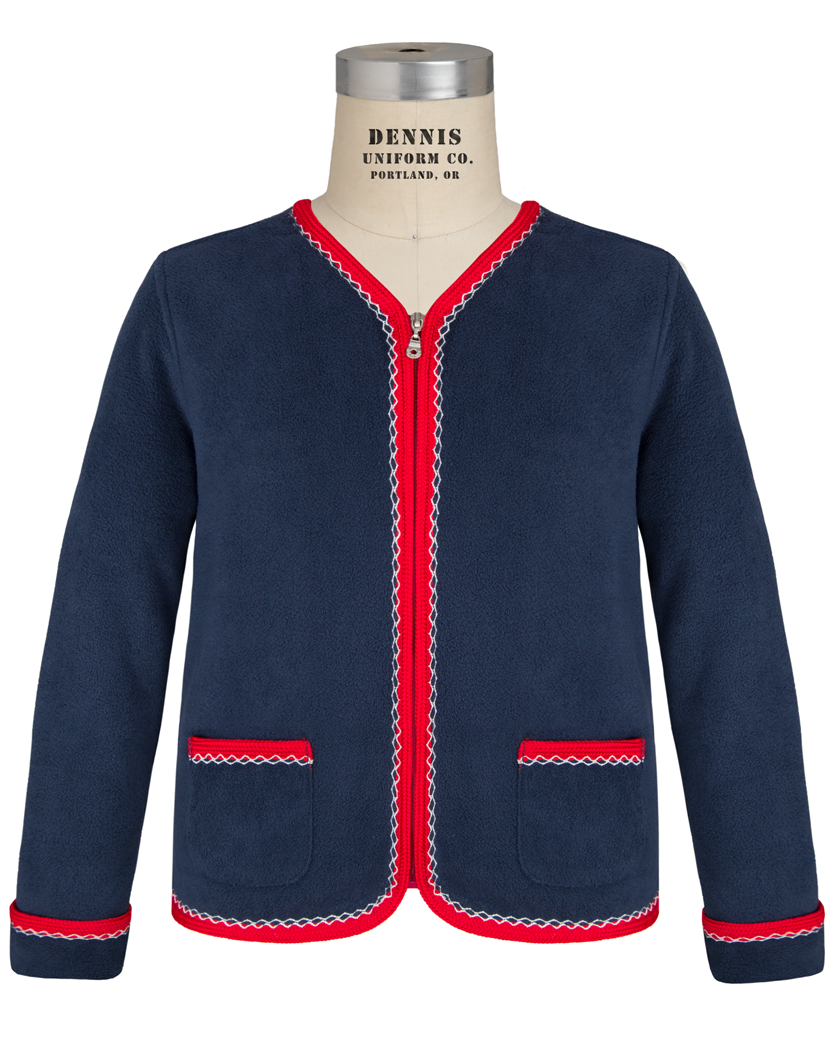 Zip Front Jewel Neck Microfleece Jacket