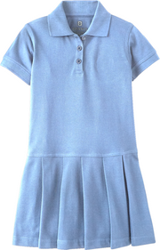 Pleated Piqué Polo Dress