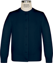 Crew Neck Button-Front Cardigan