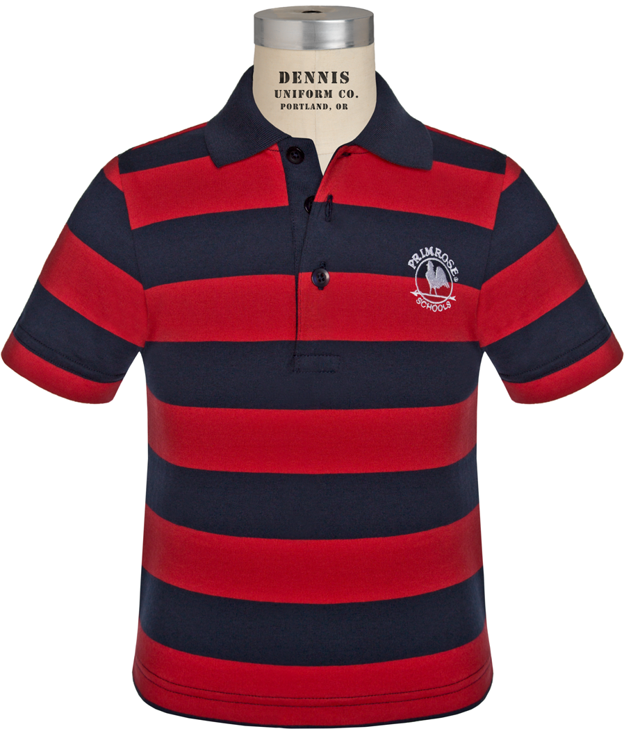 Short Sleeve Striped Jersey Polo