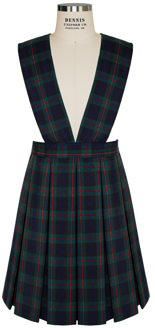 Cross Bib Box Pleat Jumper