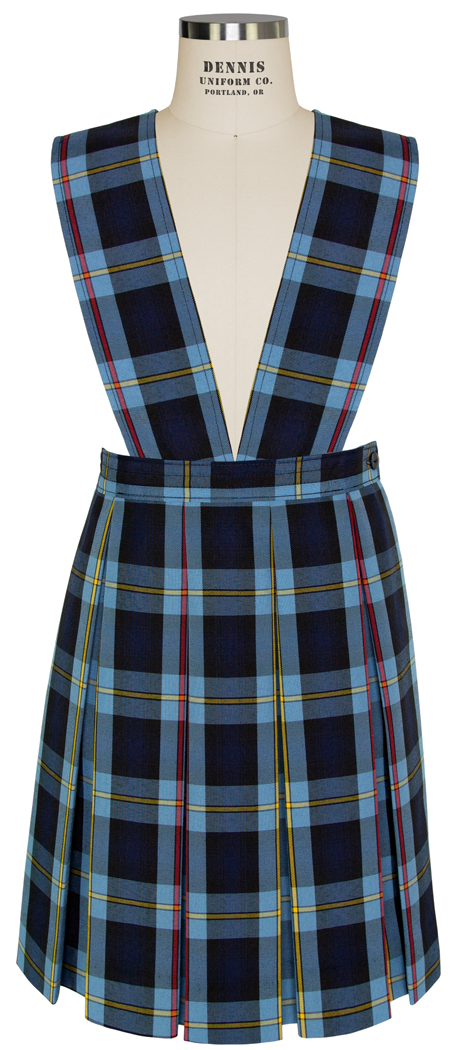 Cross Bib Box Pleat Jumper