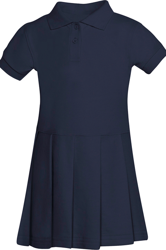 Short Sleeve Pleated Polo Dress