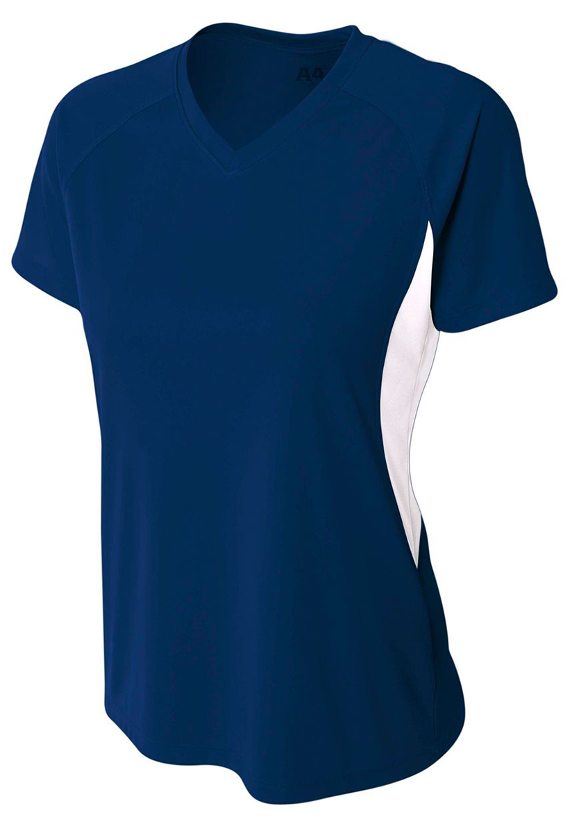 Feminine Fit Performance Color Block V-Neck T-Shirt