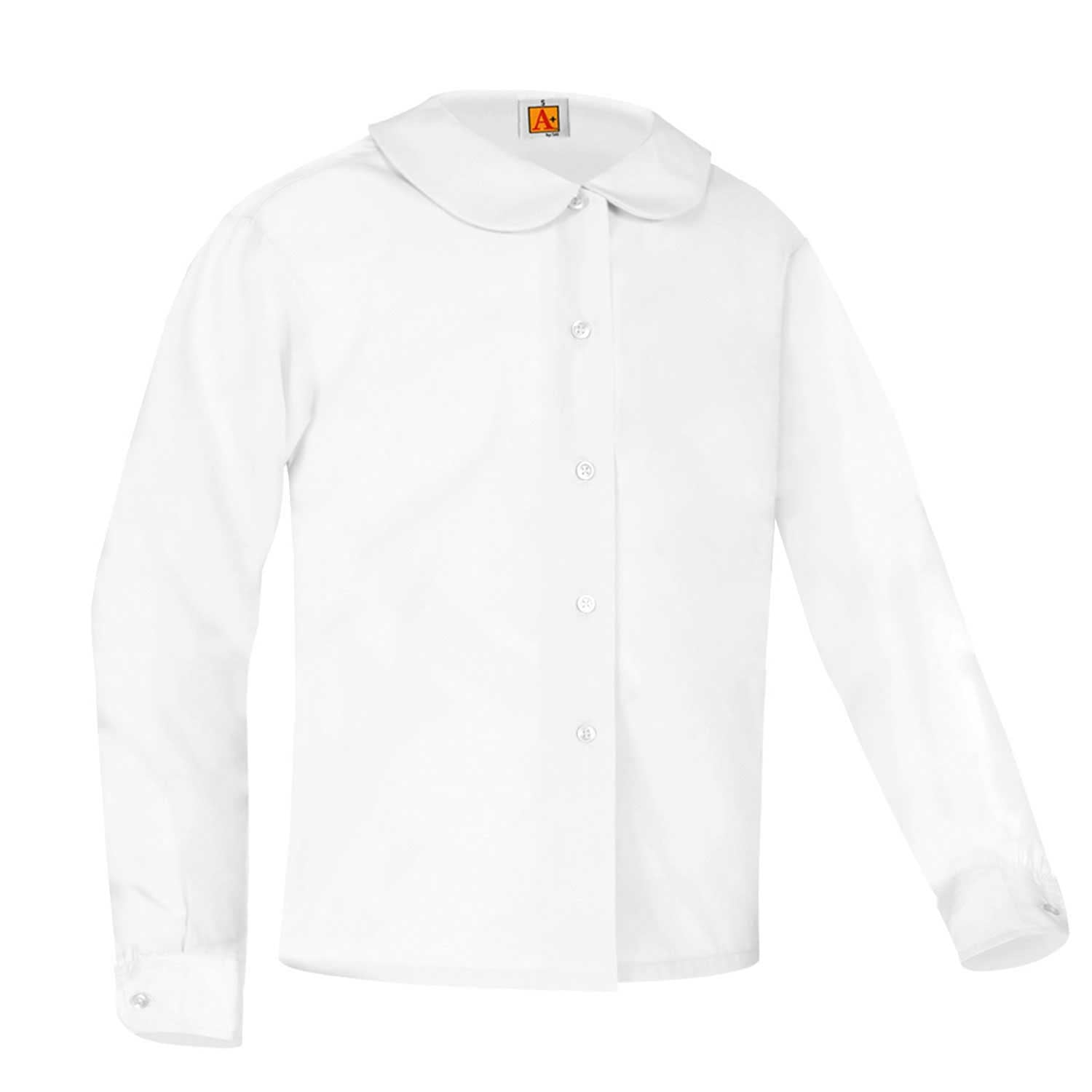 Long Sleeve Peter Pan Broadcloth Blouse