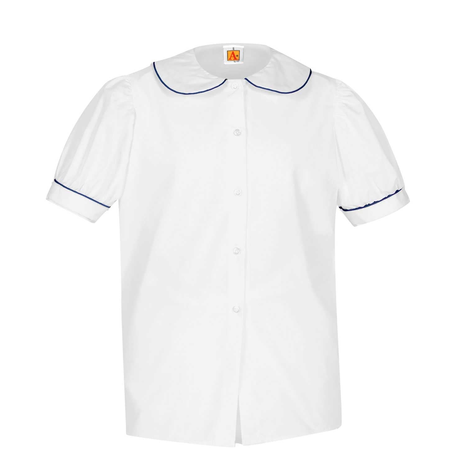 Puff Short Sleeve Broadcloth Blouse