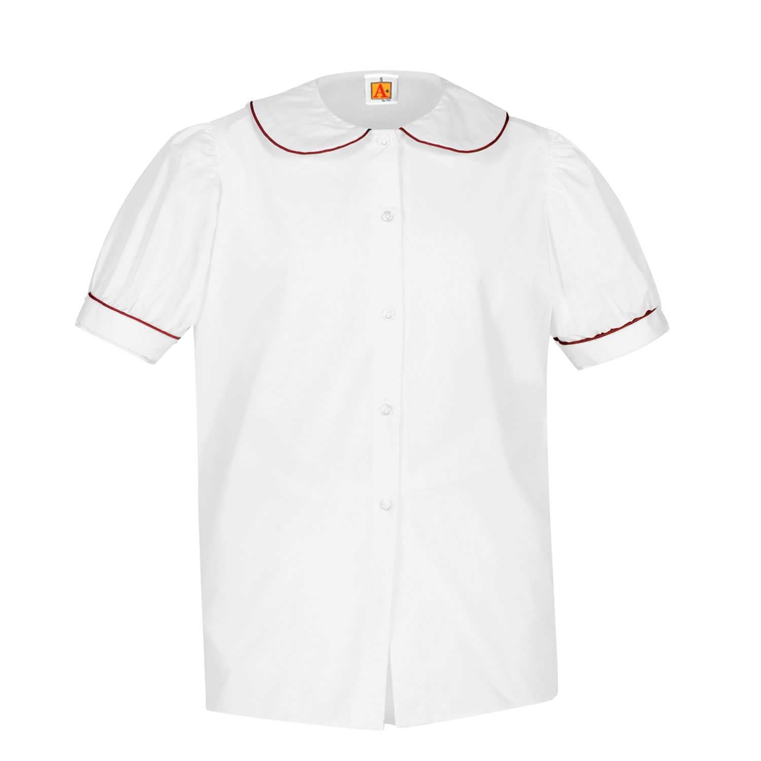 Puff Short Sleeve Broadcloth Blouse